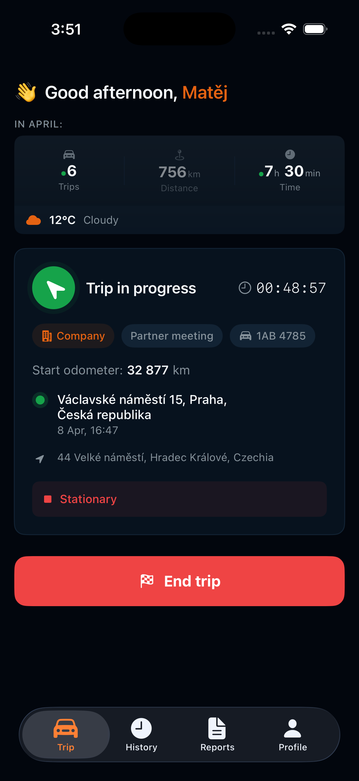 Mobile app - dark mode