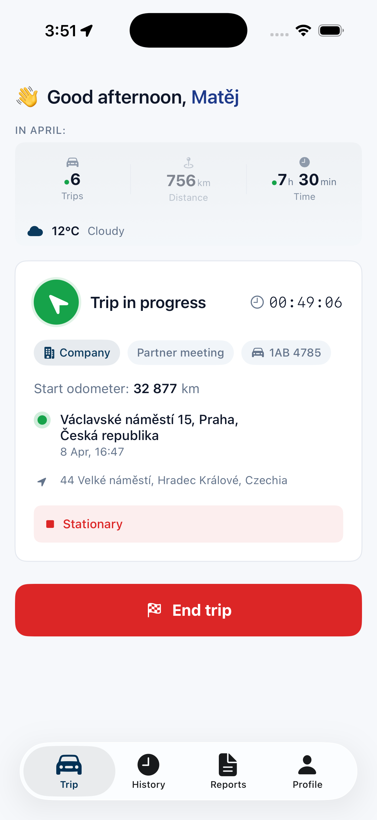 Mobile app - light mode